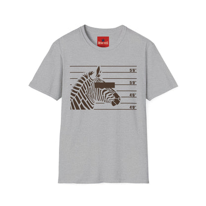 Zebra Mugshot T-Shirt — Funny Animal Police Line Tee