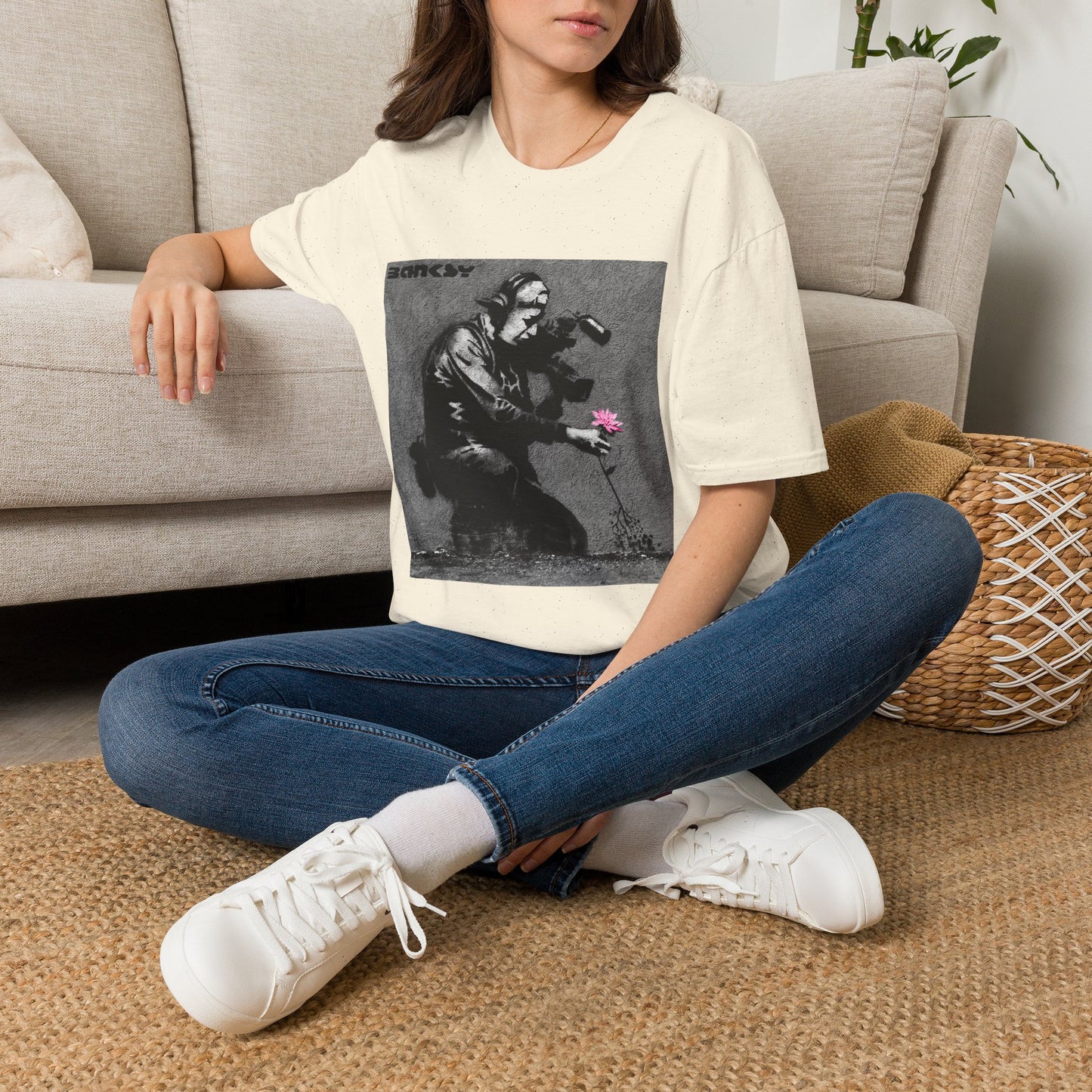 Banksy Flower Thrower T-Shirt — Urban Street Art Graphic Tee