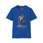 Retro Space Duo T‑Shirt — Cartoon Bounty Hunter & Kid Graphic Tee