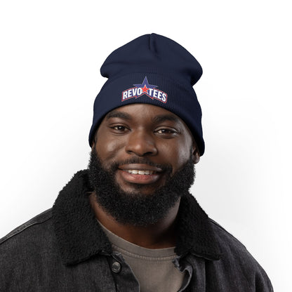Embroidered 'Revotees' Star Knit Beanie — Patriotic Winter Hat