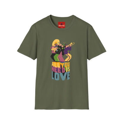 T-Shirt — Retro Jazz Band "All You Need Is Love" Graphic
