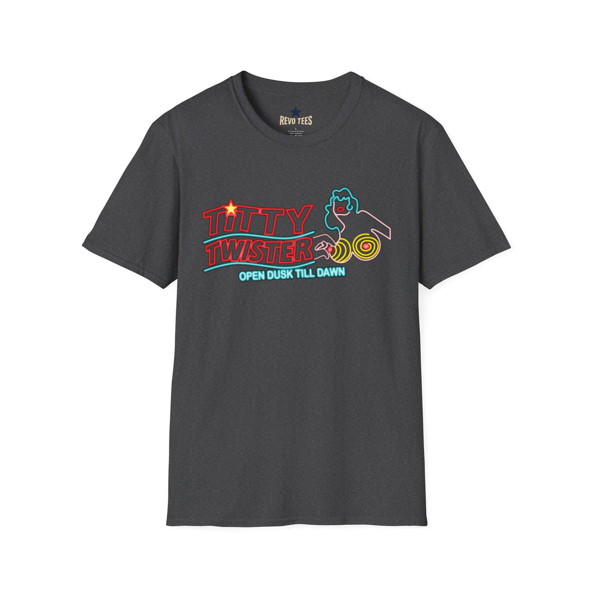 Revotees Titty Twister Neon Logo Open Dusk Till Dawn T-Shirt - alternate view 8