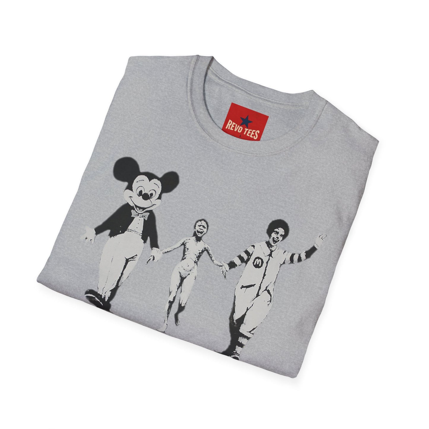 Banksy Graphic T-Shirt — Retro Satirical Parade Design