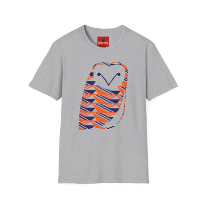 Owl Pattern T-Shirt — Geometric Orange & Navy Cute Owl Graphic Tee