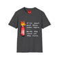 Funny Fire Extinguisher Pixel Art T-Shirt — "I'll Just Put This Over Here" Retro Gamer Tee