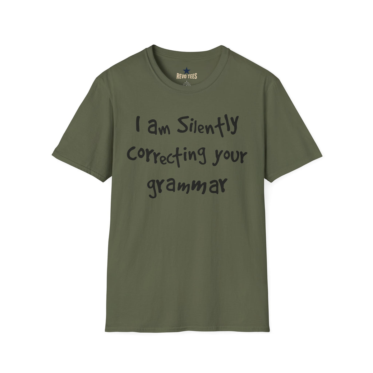 Revotees Im Silently Correcting Your Grammar Unisex Softstyle T-Shirt - alternate view 4