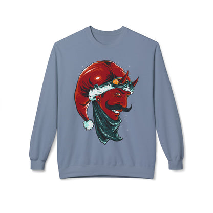 Devil Santa — Vintage Holiday Demon Graphic Crewneck Sweatshirt