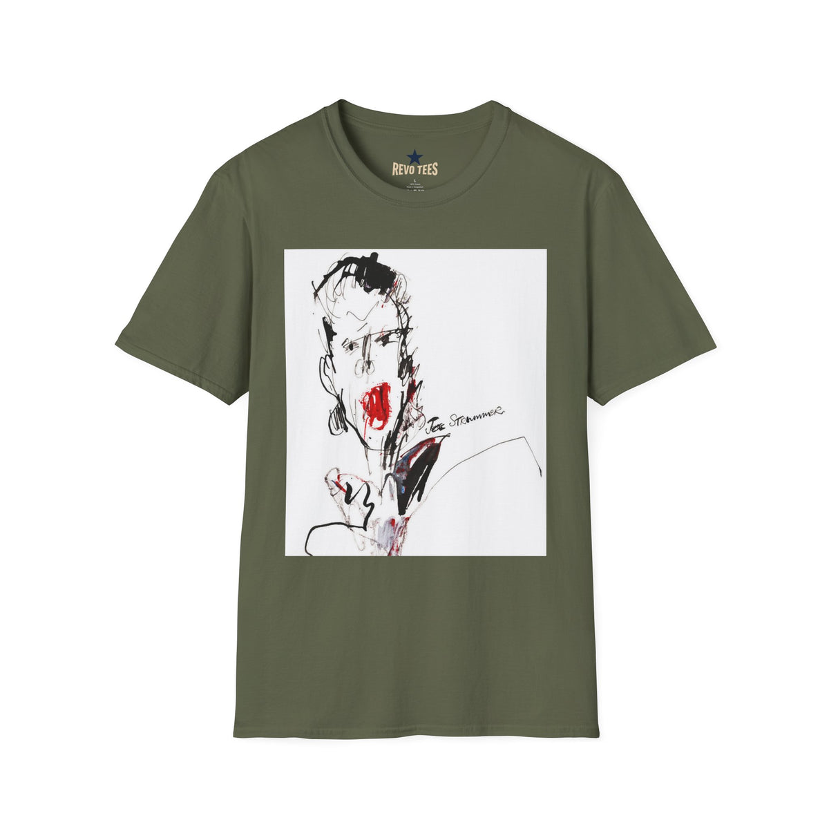 Revotees The Clash Joe Strummer by Ray Lowry Unisex Softstyle T-Shirt - alternate view 6