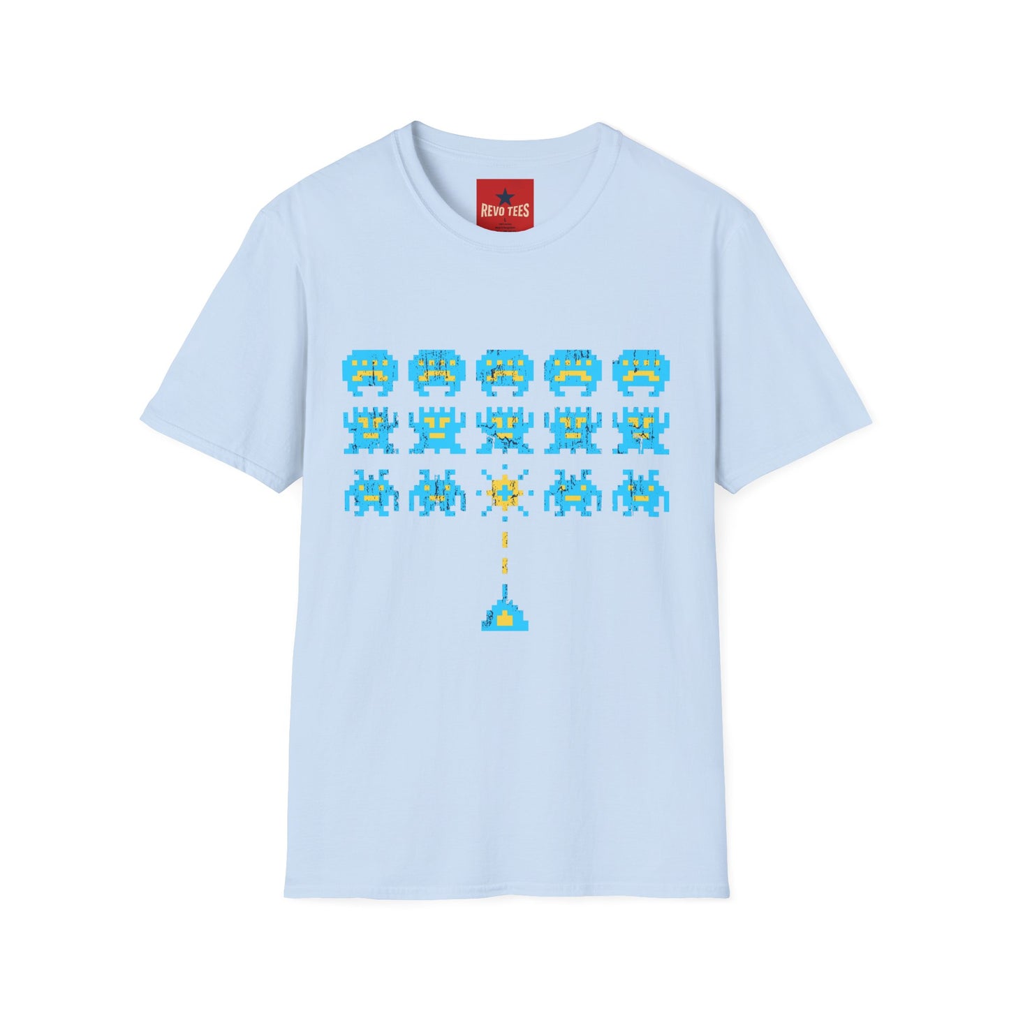 Retro Pixel Space Invaders T-Shirt — Vintage Arcade Gaming Tee