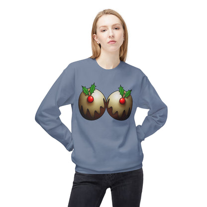 Yule Tidings We'll Twin - Christmas Puddings Crewneck Sweater