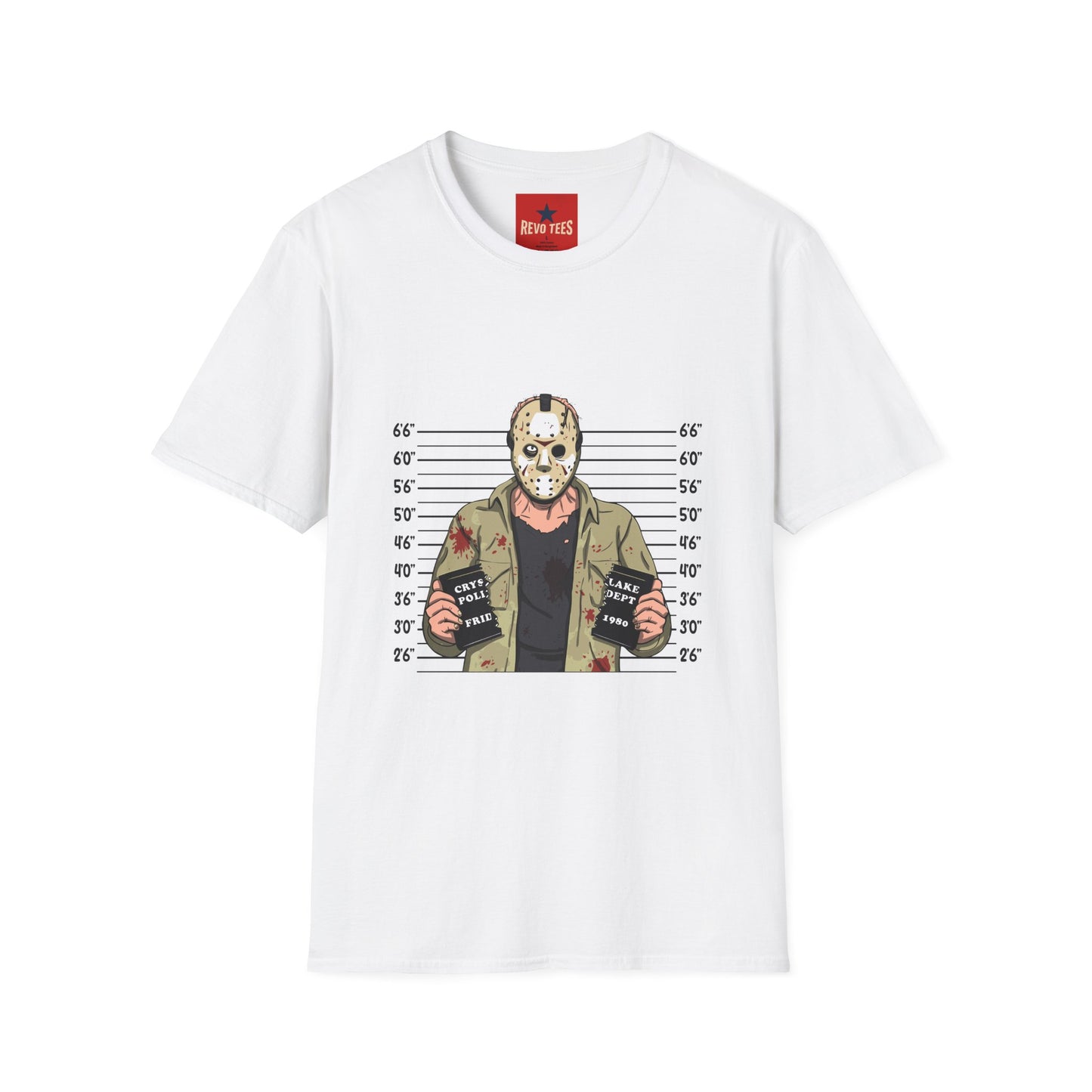 Hockey Mask Mugshot T-Shirt - Jason Voorhees Horror Movie Tee