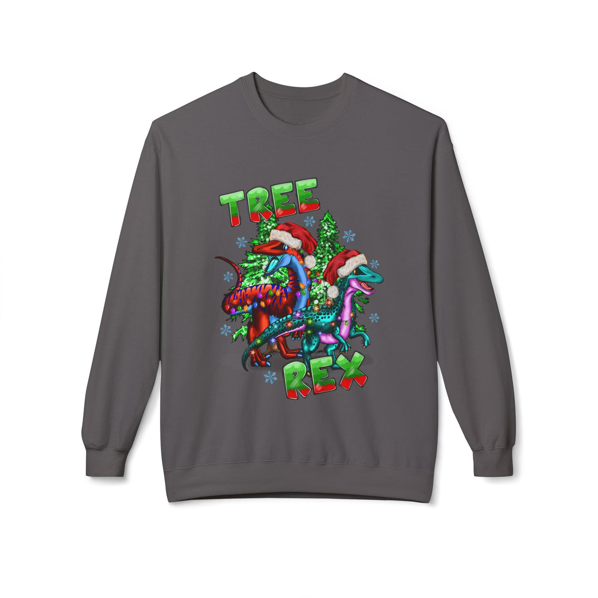 Tree Rex Christmas — Festive Dinosaur Holiday CrewneckSweatshirt