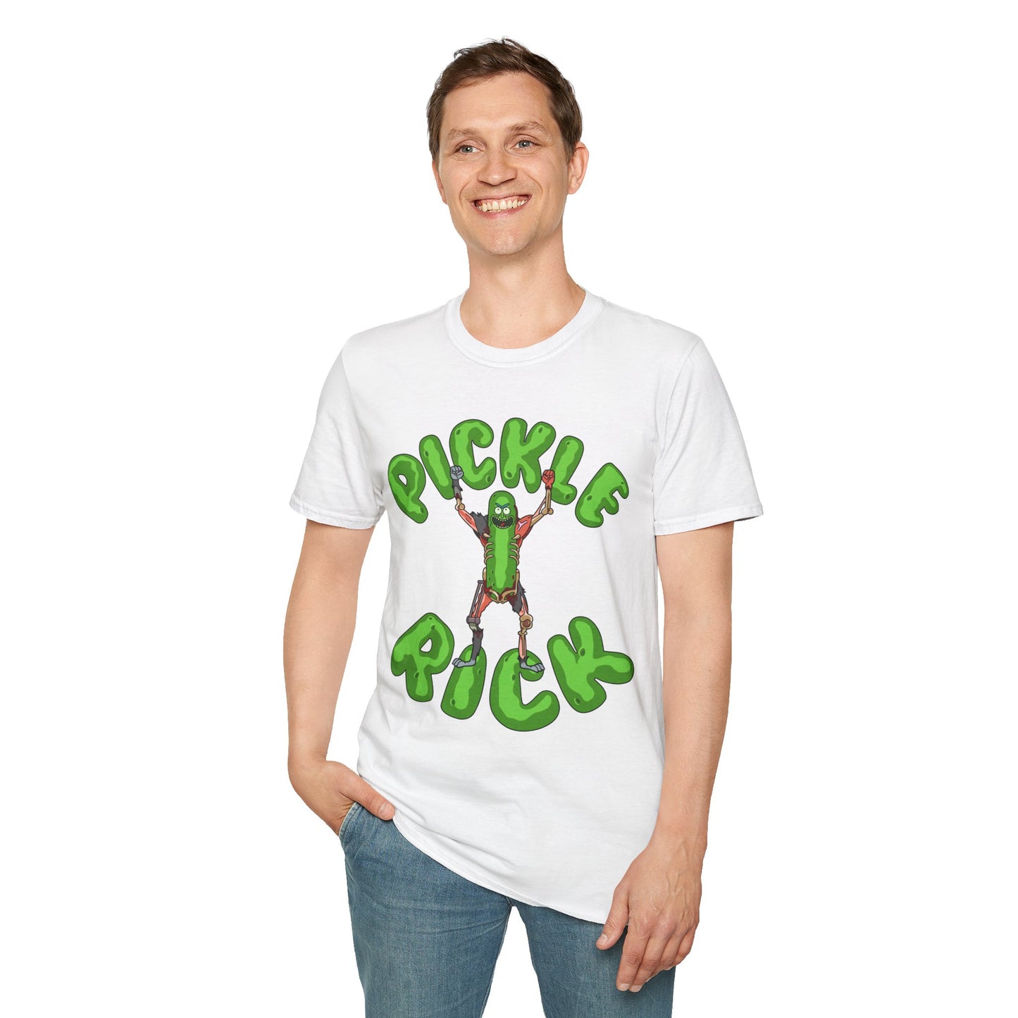 Pickle Rick T-Shirt — Funny Cartoon Pickle Character Tee for Fans & Gifts
