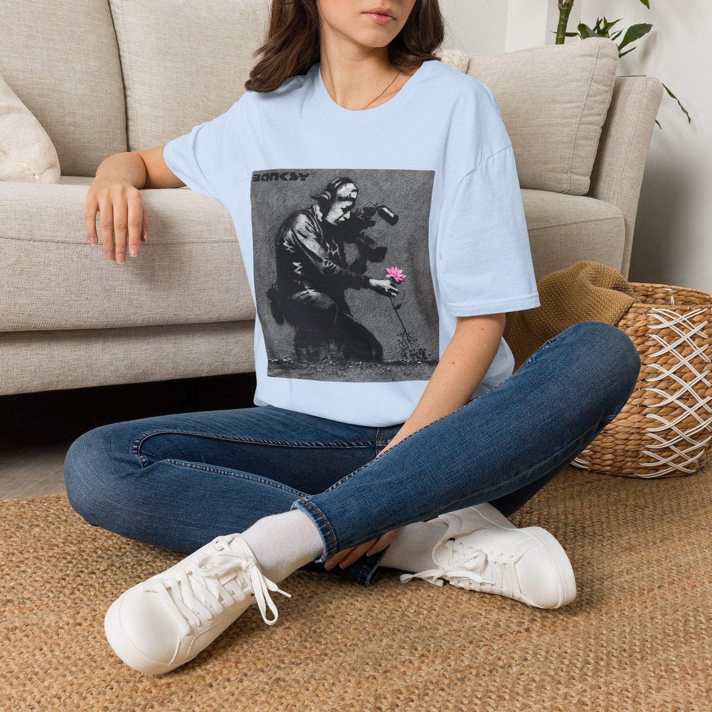 Banksy Flower Thrower T-Shirt — Urban Street Art Graphic Tee