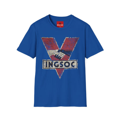 Dystopian 'INGSOC' Vintage Graphic T‑Shirt