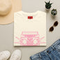 Retro Boombox Tee — Pink Line Art Vintage Radio Graphic T-Shirt