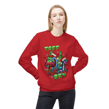 Tree Rex Christmas — Festive Dinosaur Holiday CrewneckSweatshirt