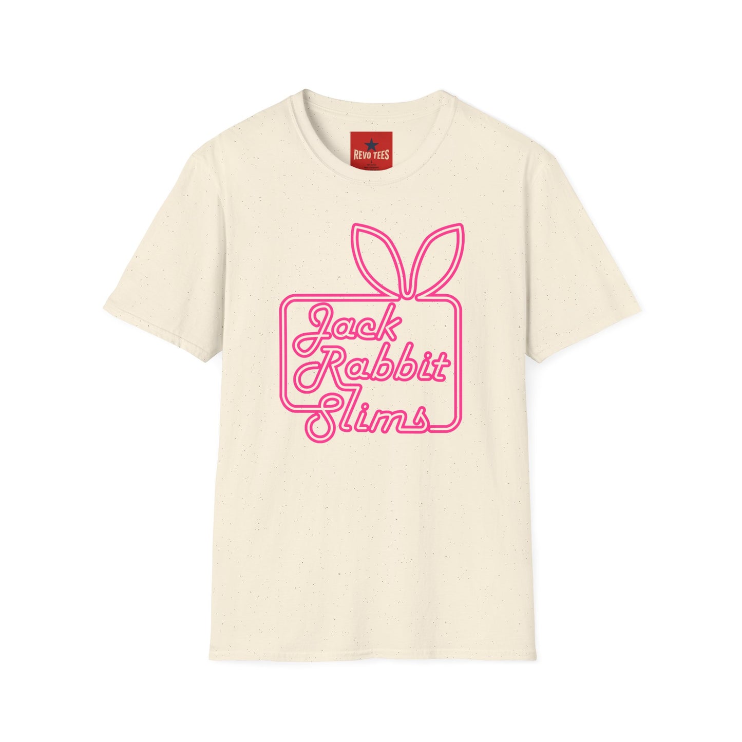 Jack Rabbit Slims T‑Shirt — Retro Neon Bunny Logo Tee