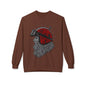 Santa the Bearded Rider  – Red Helmet Moto Crewneck Sweatshirt