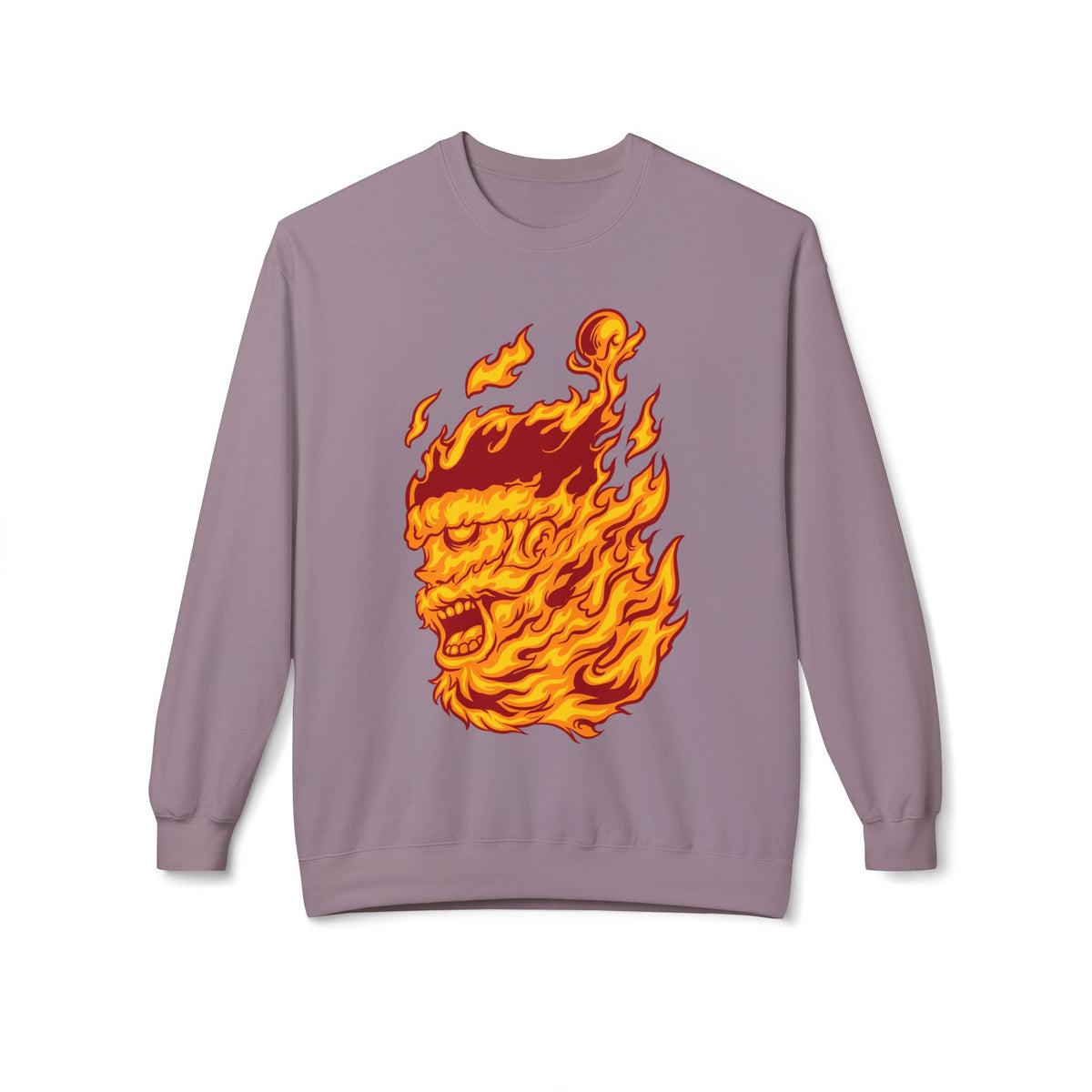 Flaming Santa Skull Redneck - I mean Crewneck Sweatshirt