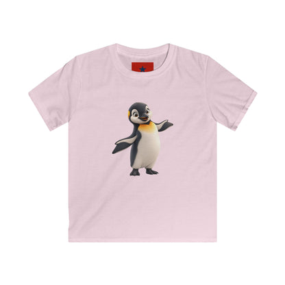 Kids Penguin Graphic Tee — Cute Dancing Penguin Shirt front and back design