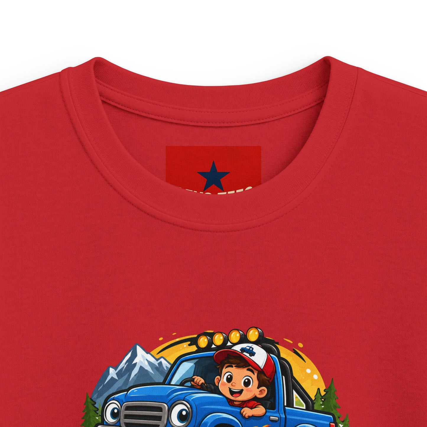 Kids Tee — "Lil' Trucker" Monster Truck Kids T-Shirt | Cute Off-Road Cartoon Top