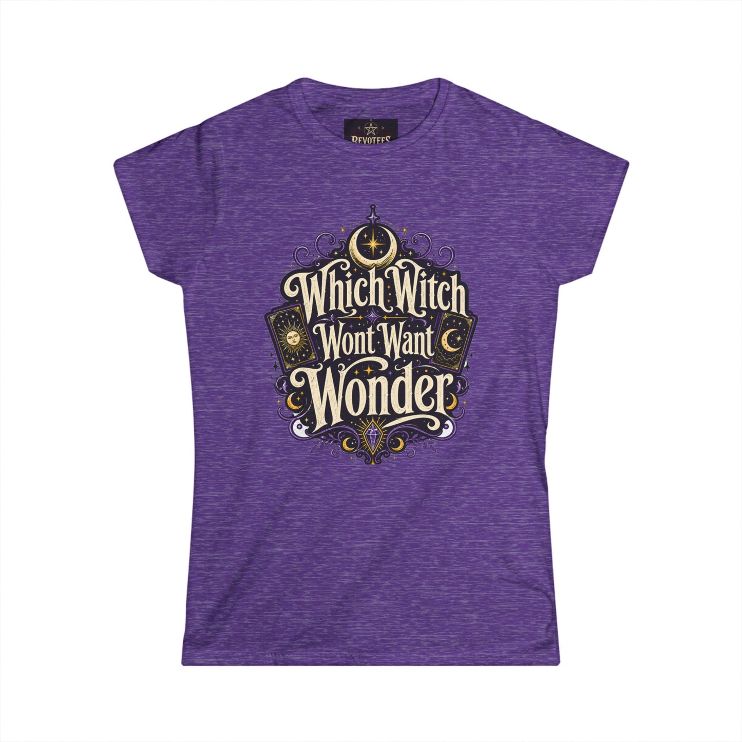 Women's Witchy Tee — "Which Witch Won't Want Wonder" Gothic Halloween Shirt