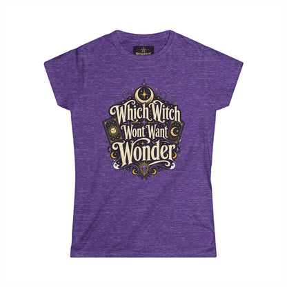 Women's Witchy Tee — "Which Witch Won't Want Wonder" Gothic Halloween Shirt
