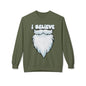 "I Believe" Santa Beard Holiday Crewneck Sweatshirt