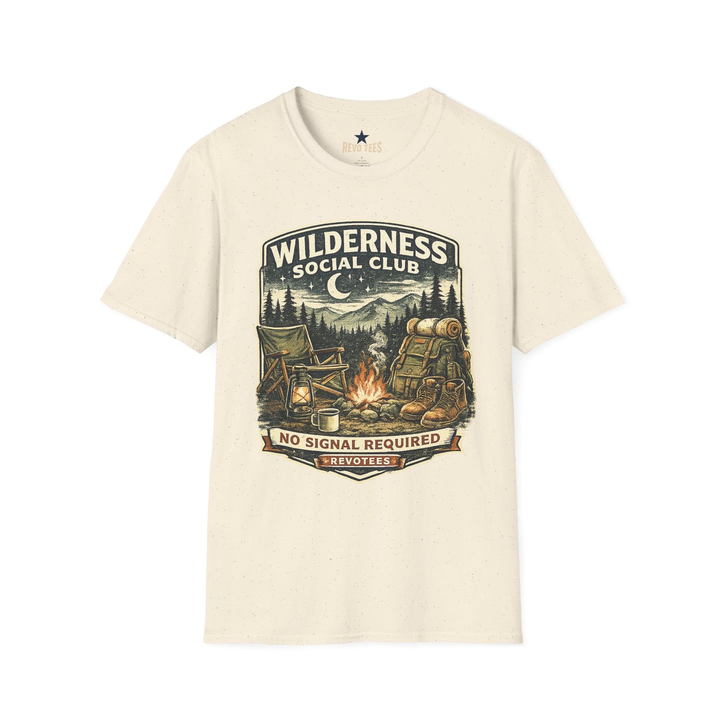 REVOTEES Wilderness Social Club T-Shirt — Vintage Camping Adventure Graphic