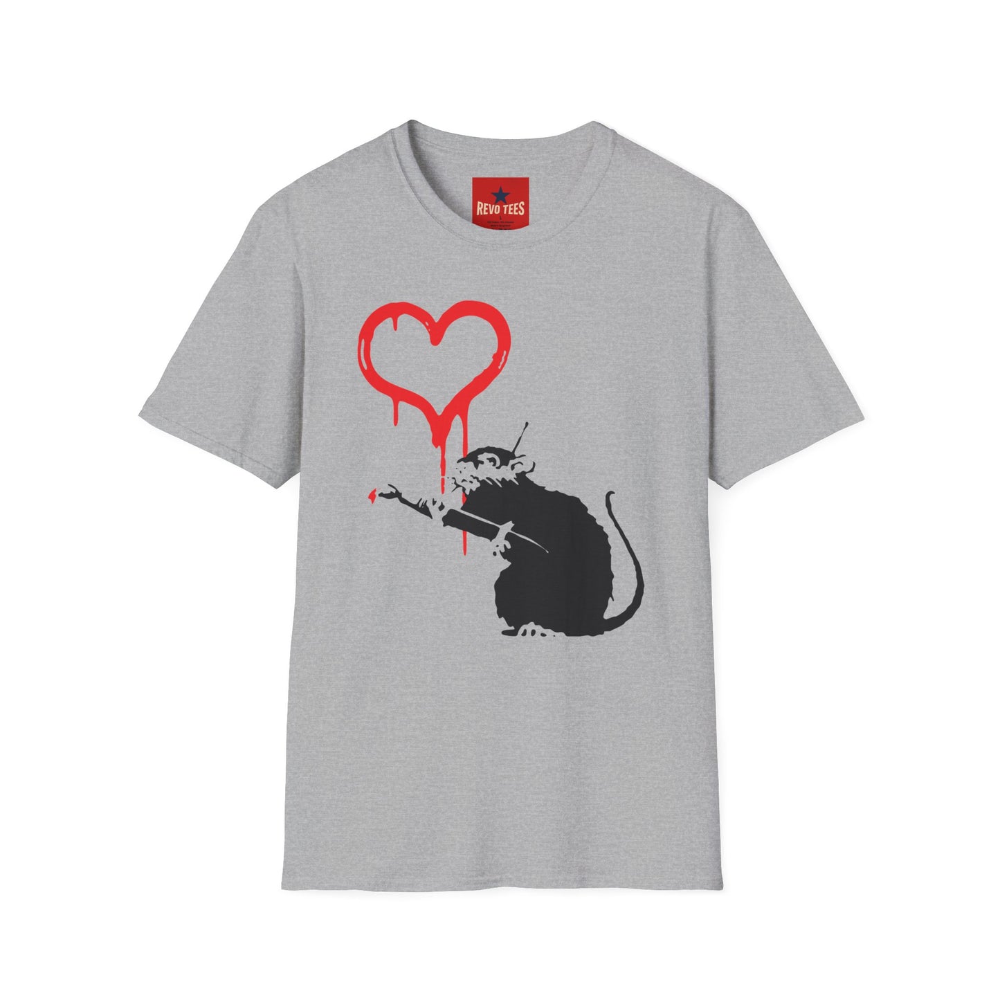 Banksy-Inspired Rat Stencil T-Shirt — Dripping Heart Street Art Tee