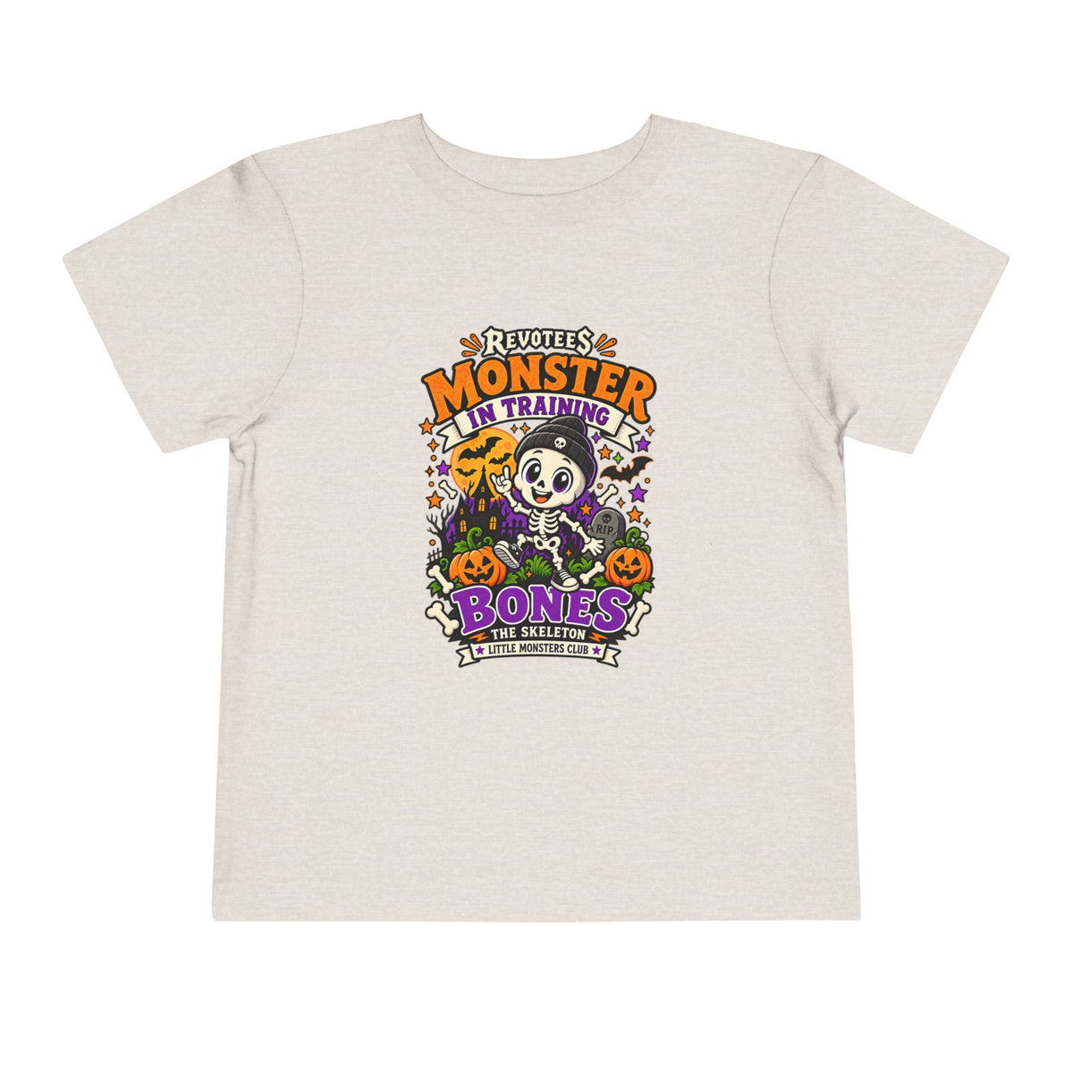 REVOTEES Toddler Tee — "Monster in Training" Cute Skeleton Halloween Shirt