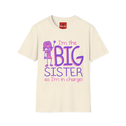 Big Sister T-Shirt — "I'm the Big Sister" Cute Pink & Purple Kids/Family Tee