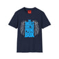 Angels Have the Phone Box T-Shirt — Retro Blue Gothic Angel Tee