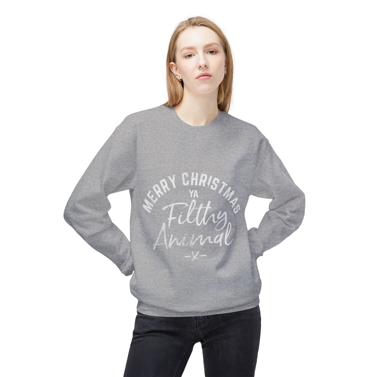 Merry Christmas Ya Filthy Animal Crewneck Sweatshirt