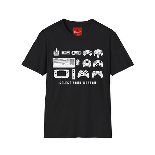 Revotees Gaming Controllers Select Your Weapon Retro Console Gamer T-Shirt - alternate view 2