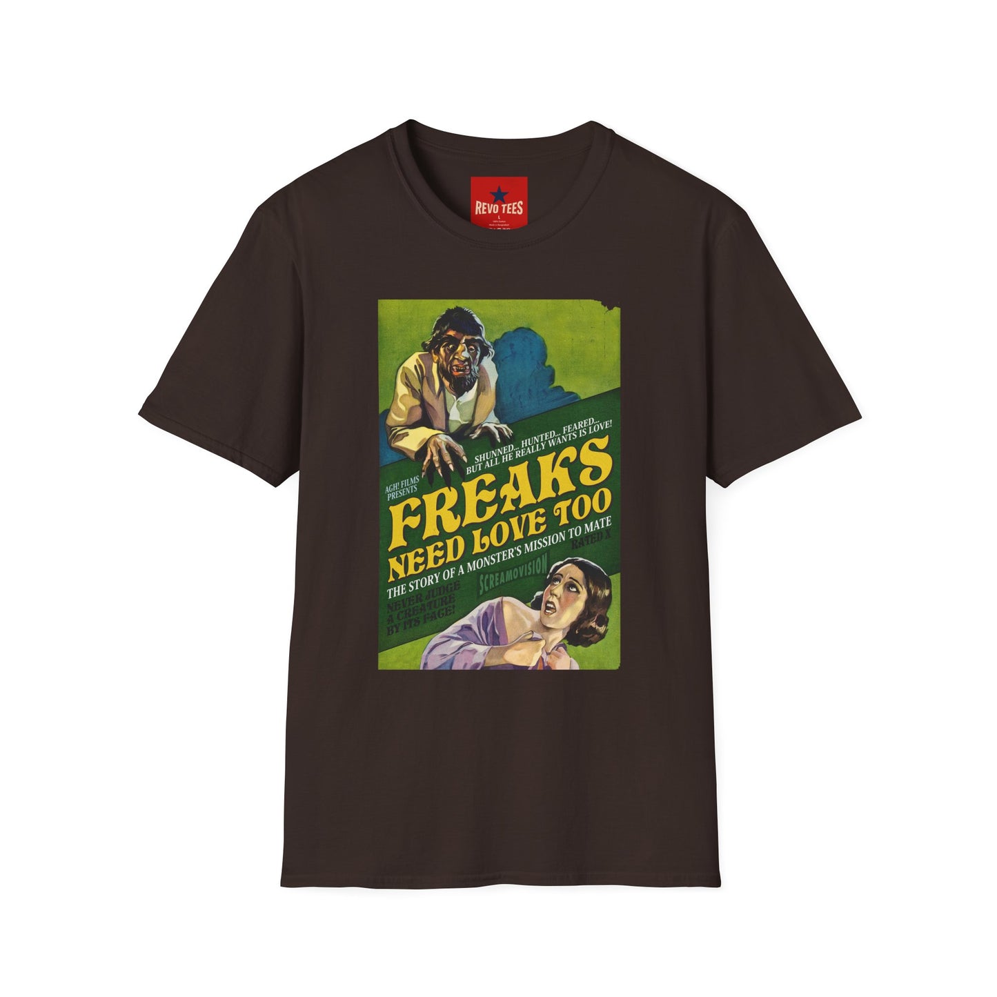 Freaks Need Love Too Graphic T-Shirt — Vintage Horror Movie Poster Tee