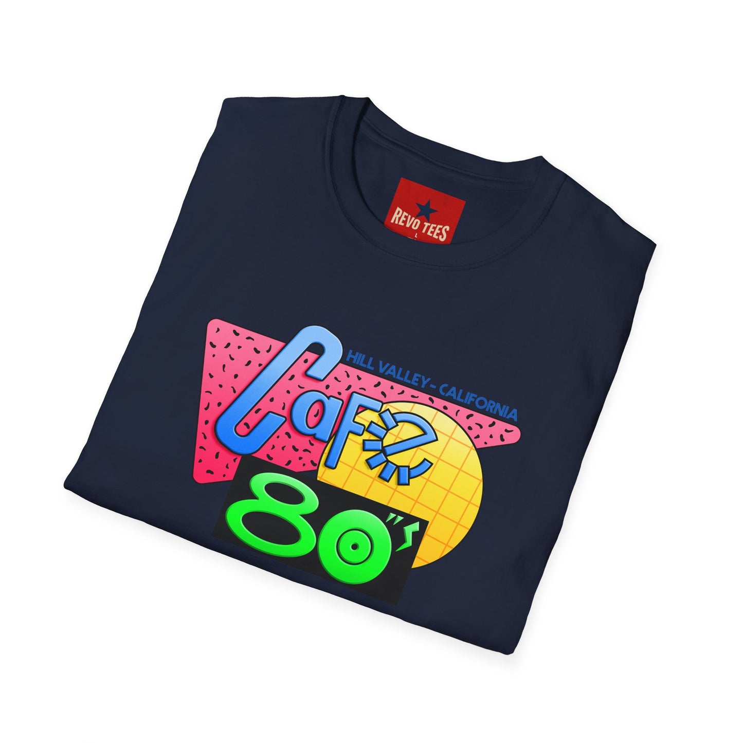 Retro 80s Cafe T-Shirt — Vintage Memphis-Style Neon Graphic Tee