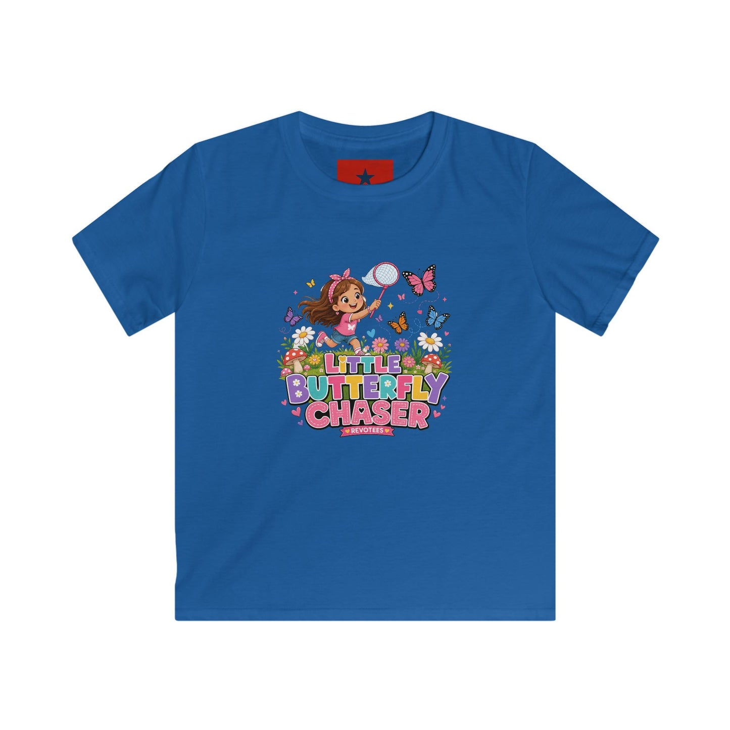 Kids Tee — "Little Butterfly Chaser" Cute Girl Butterfly Catcher Shirt