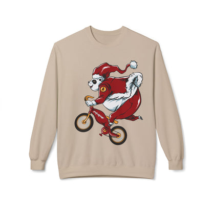 Santa Bear BMX Sweatshirt — Funny Christmas Cycling Holiday Crewneck