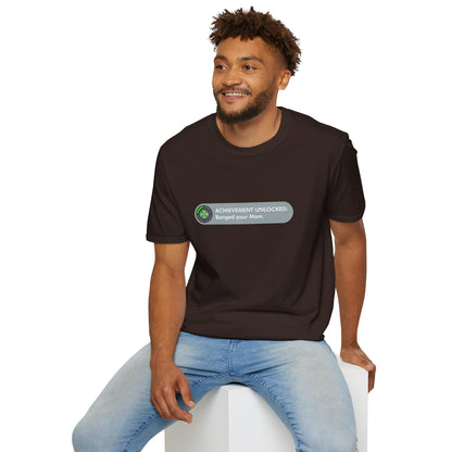 T-Shirt — "Achievement Unlocked: Banged Your Mom" Gamer Humor Tee