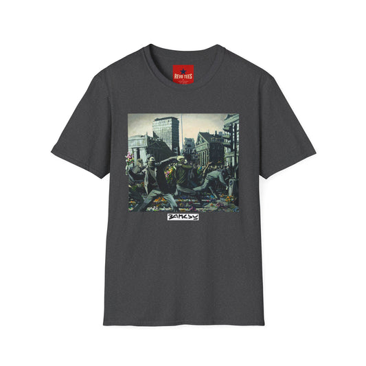 Banksy City Riot Graphic T-Shirt — Urban Protest Art Tee