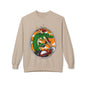 Dragon Santa Riding — Retro Green Dragon Surfing Crewneck Sweatshirt