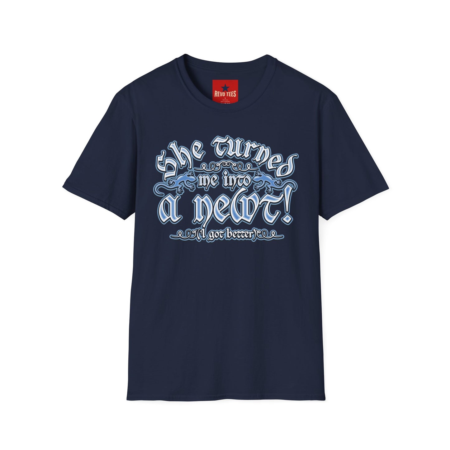 T-Shirt — “She Turned Me Into a Newt!” Vintage Witchy Graphic Tee