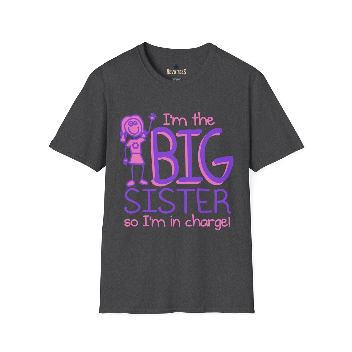 Revotees Big Sister Im the Big Sister Cute Pink Purple Kids Family T-Shirt - alternate view 6
