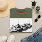 Banksy Tank Lineup Graphic T-Shirt — Stencil Military Tanks Design