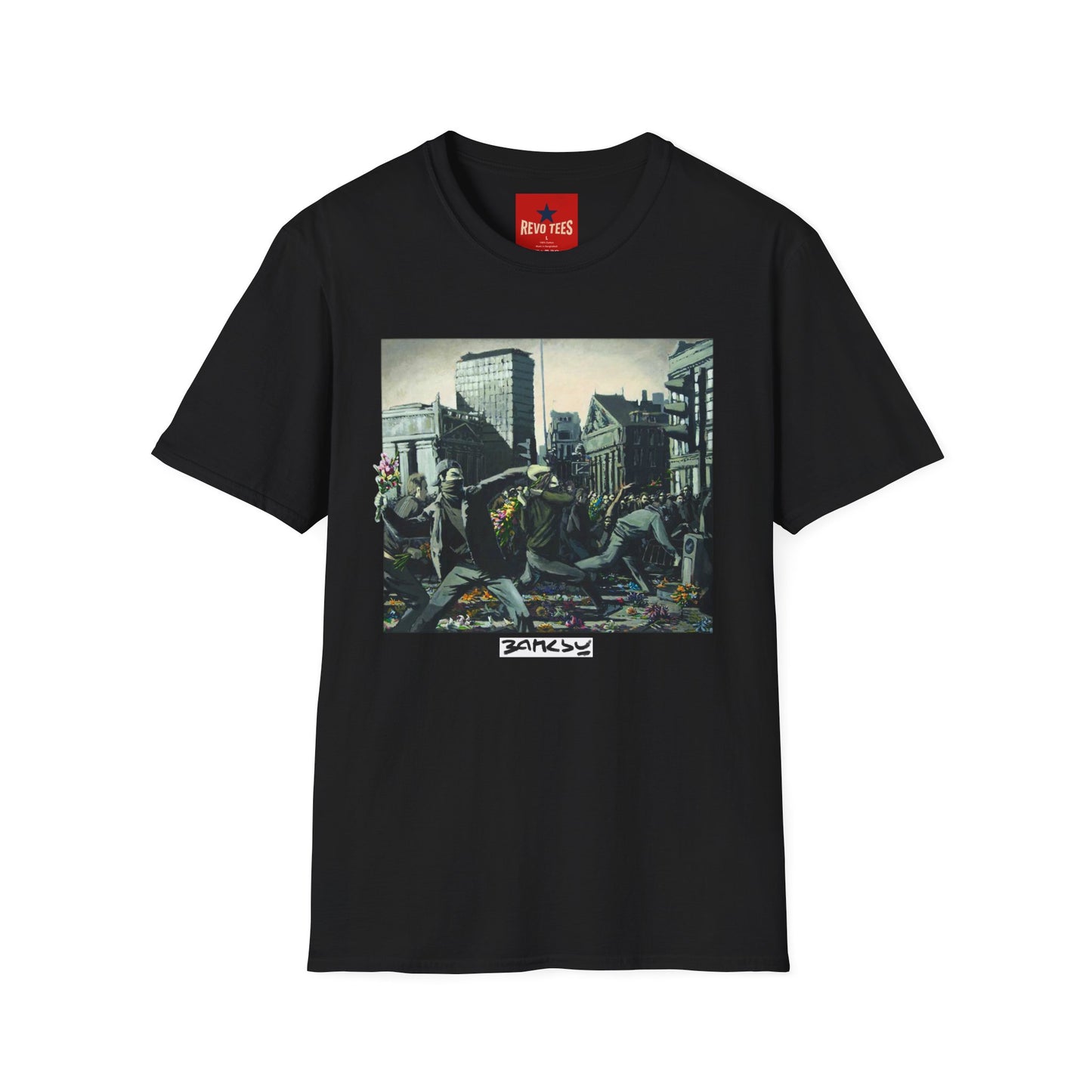 Banksy City Riot Graphic T-Shirt — Urban Protest Art Tee