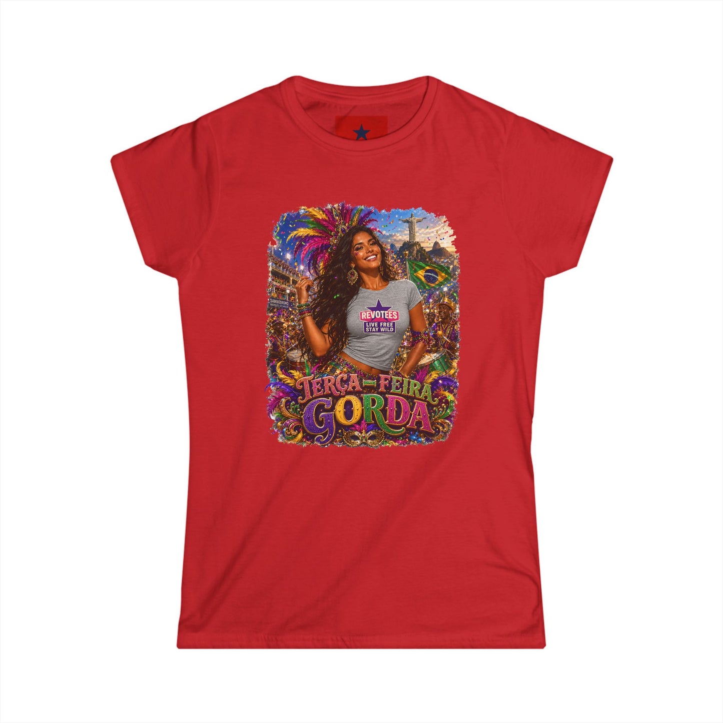 Rio Carnival Festival Tee — Women's White Crewneck