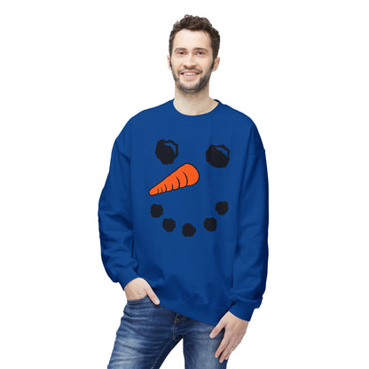Snowman Face Crewneck Sweatshirt — Cute Winter Holiday Pullover