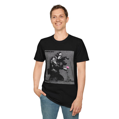 Banksy Flower Thrower T-Shirt — Urban Street Art Graphic Tee